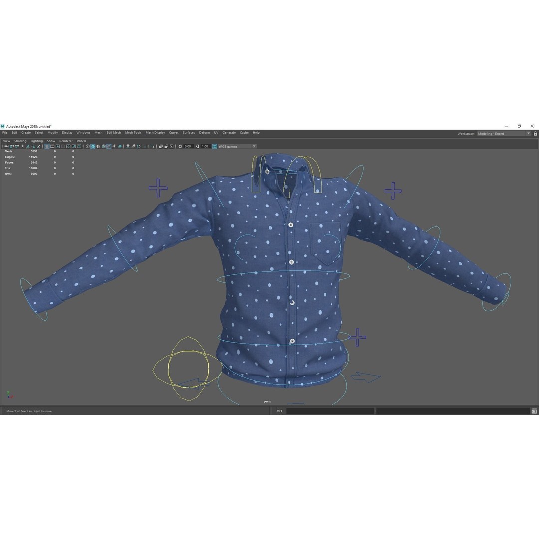 Classic Shirt 3D Model – Realistic Low-Poly Rigged Asset, FBX - View 17