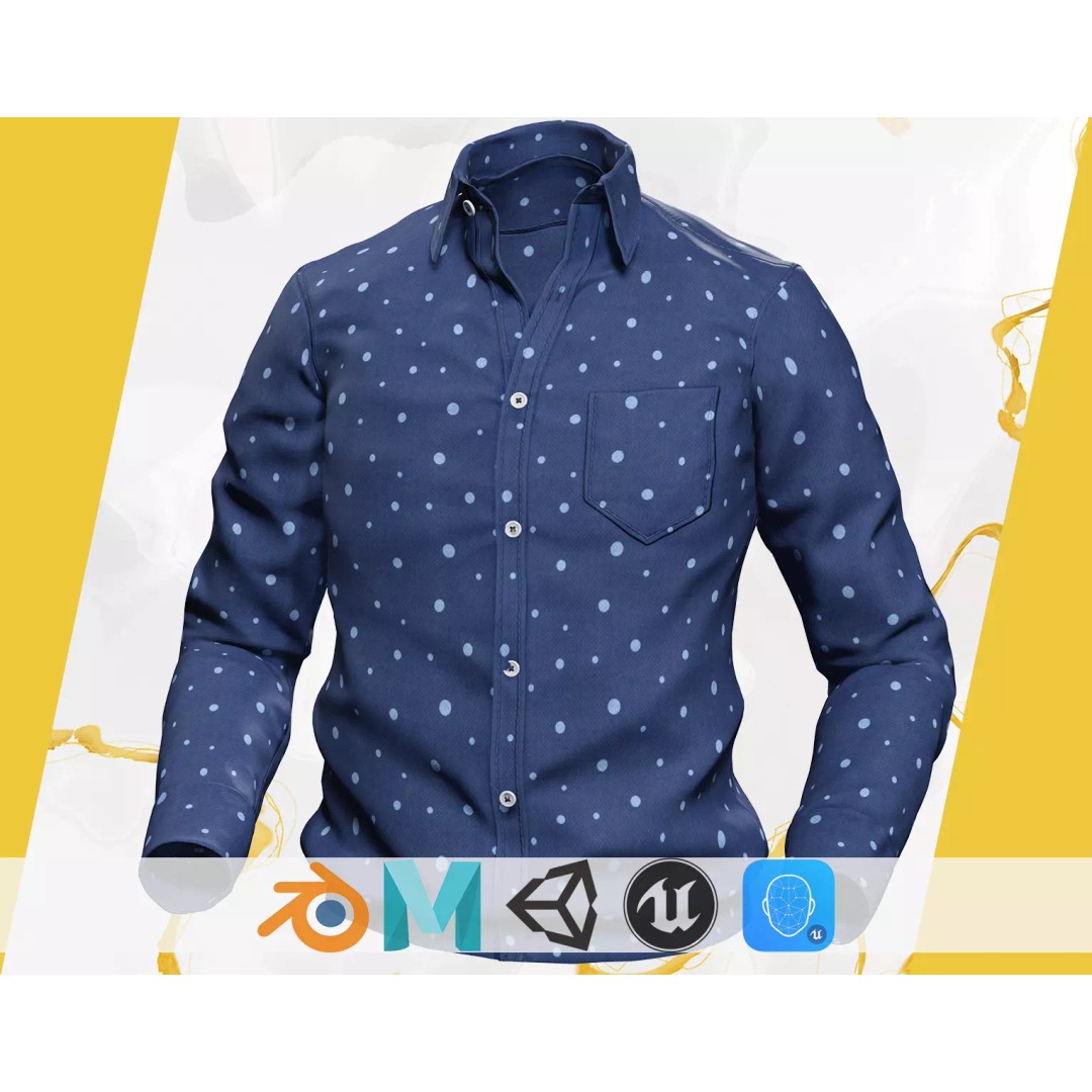 Classic Shirt 3D Model – Realistic Low-Poly Rigged Asset, FBX - View 2