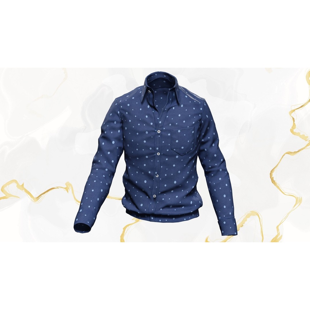 Classic Shirt 3D Model – Realistic Low-Poly Rigged Asset, FBX - View 5