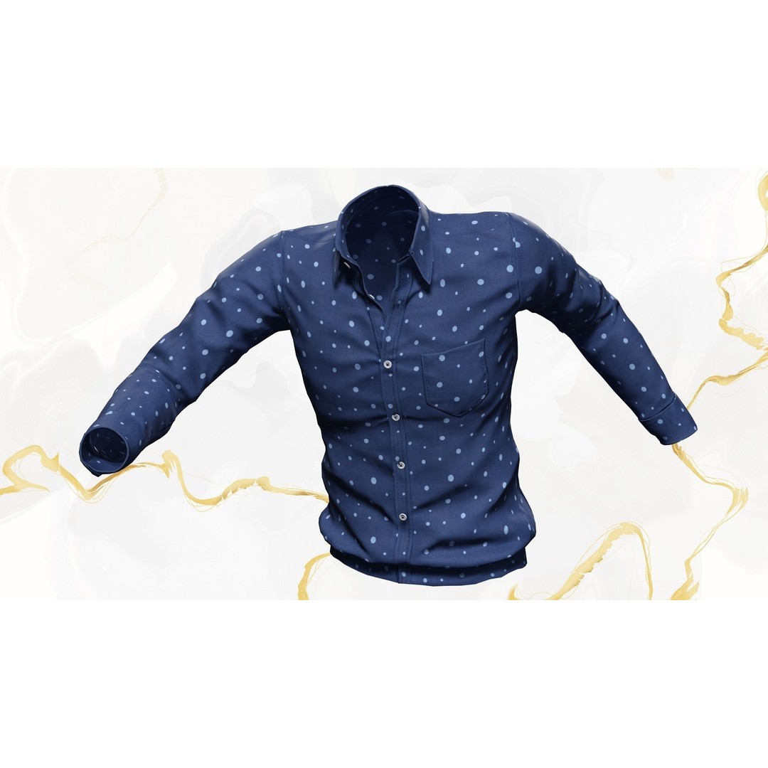 Classic Shirt 3D Model – Realistic Low-Poly Rigged Asset, FBX - View 6