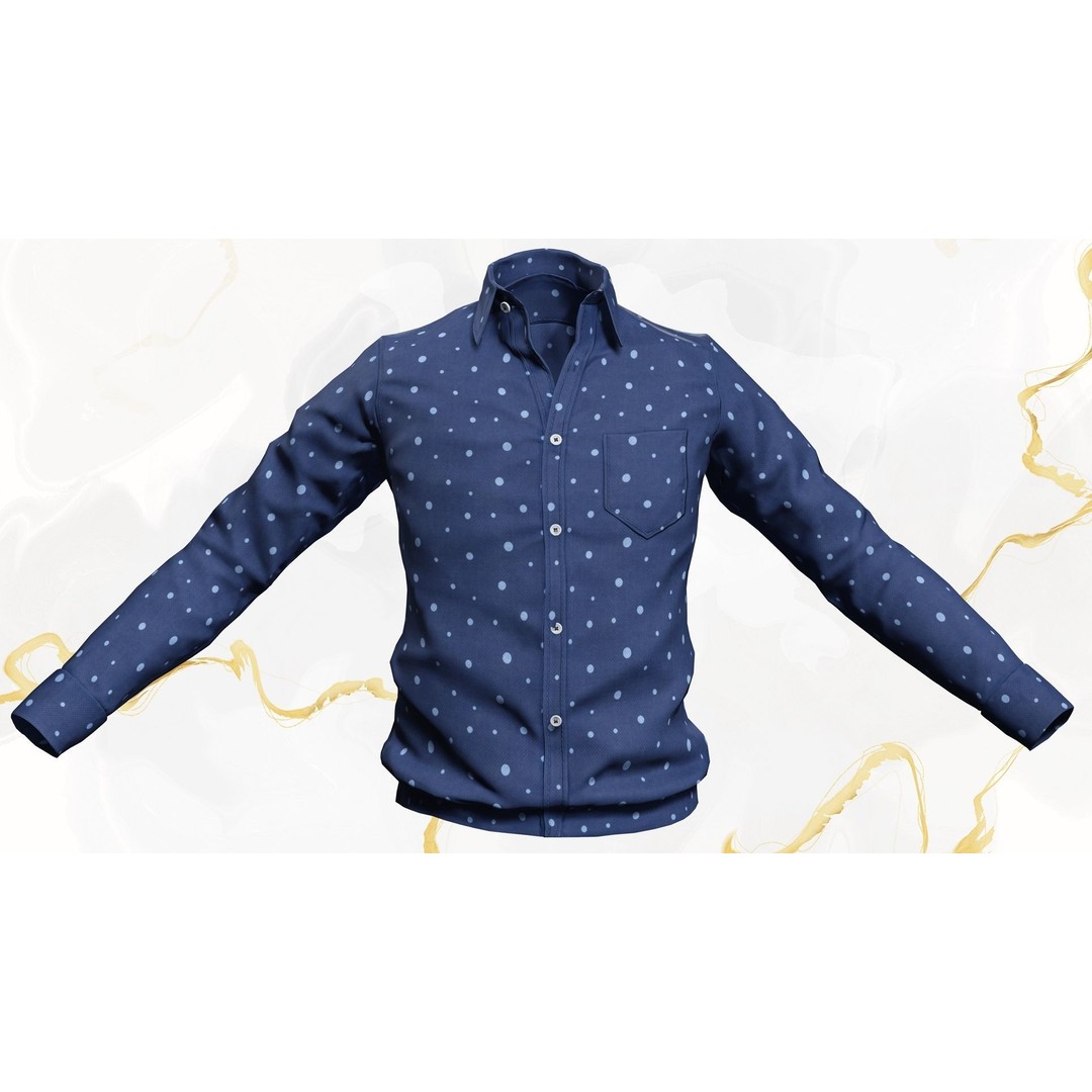 Classic Shirt 3D Model – Realistic Low-Poly Rigged Asset, FBX - View 7