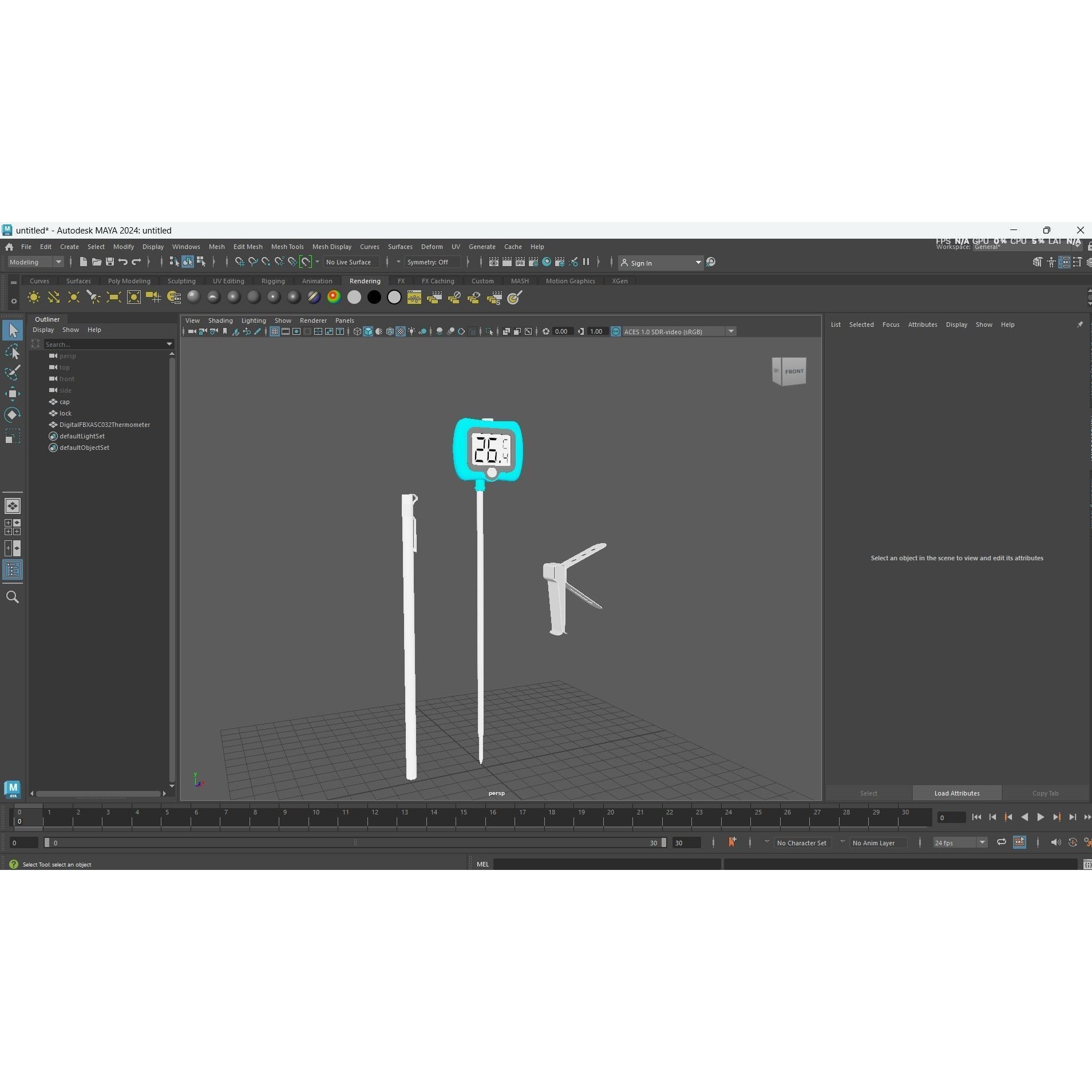 Digital Candy Thermometer - Low-Poly Game-Ready 3D Model
