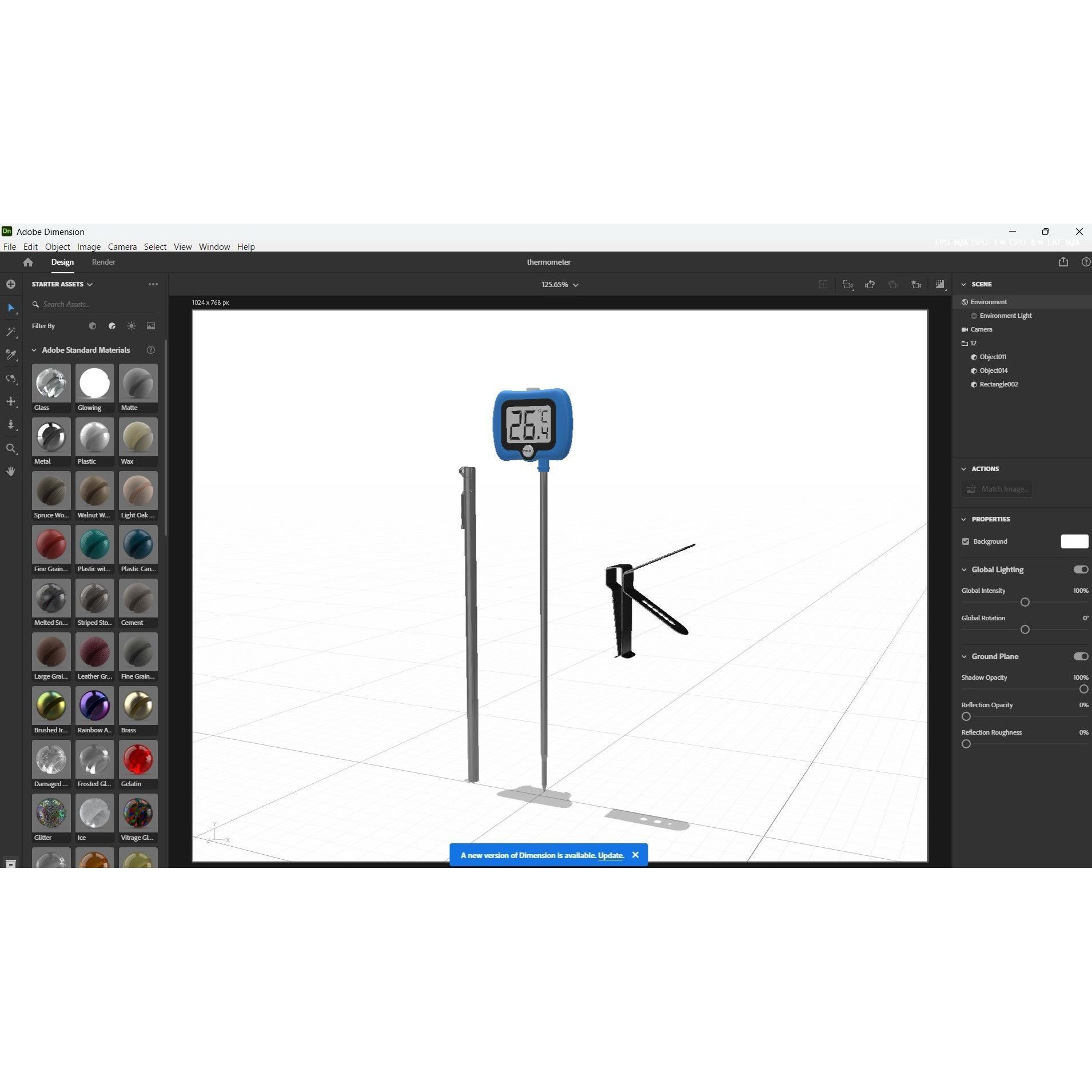 Digital Candy Thermometer - Low-Poly Game-Ready 3D Model - View 23