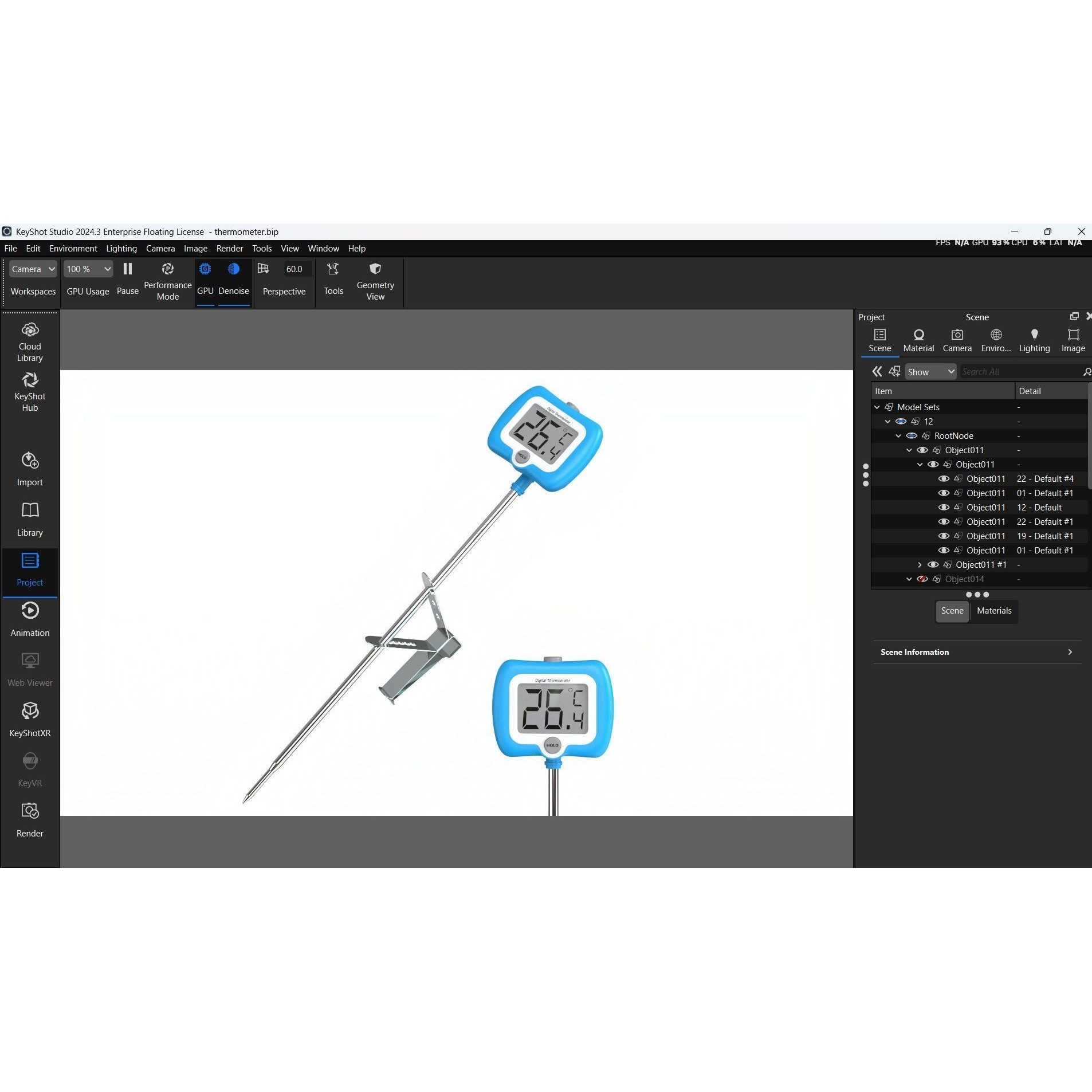 Digital Candy Thermometer - Low-Poly Game-Ready 3D Model - View 24