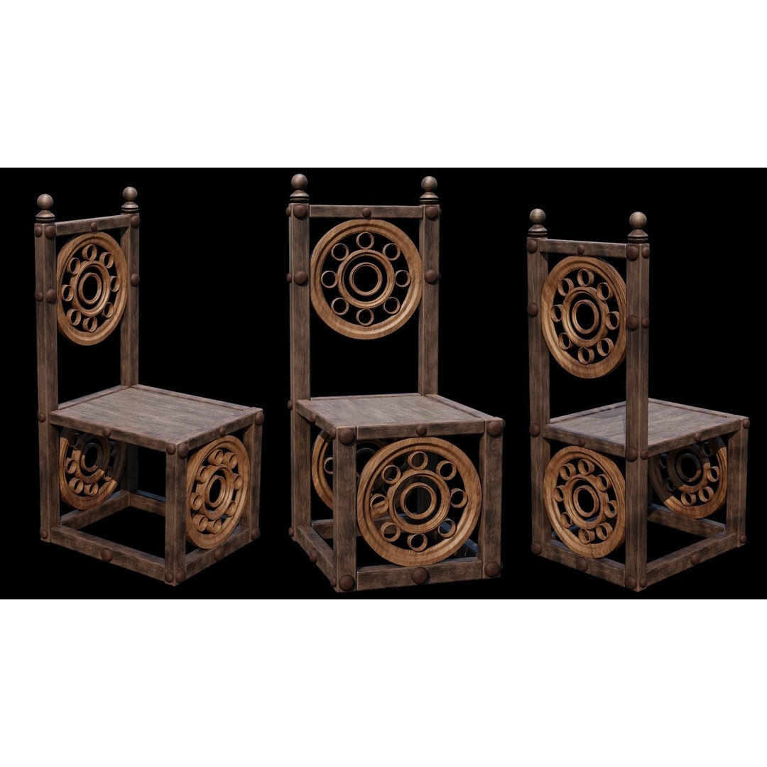 Wood Furniture 3D Model – PBR Low Poly Game Ready, FBX, OBJ, Blender - View 13