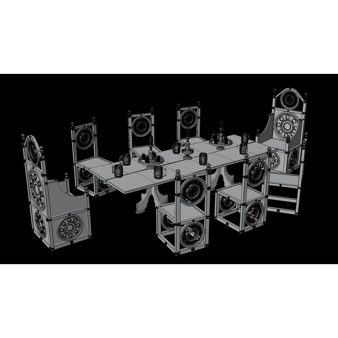 Wood Furniture 3D Model – PBR Low Poly Game Ready, FBX, OBJ, Blender - View 19