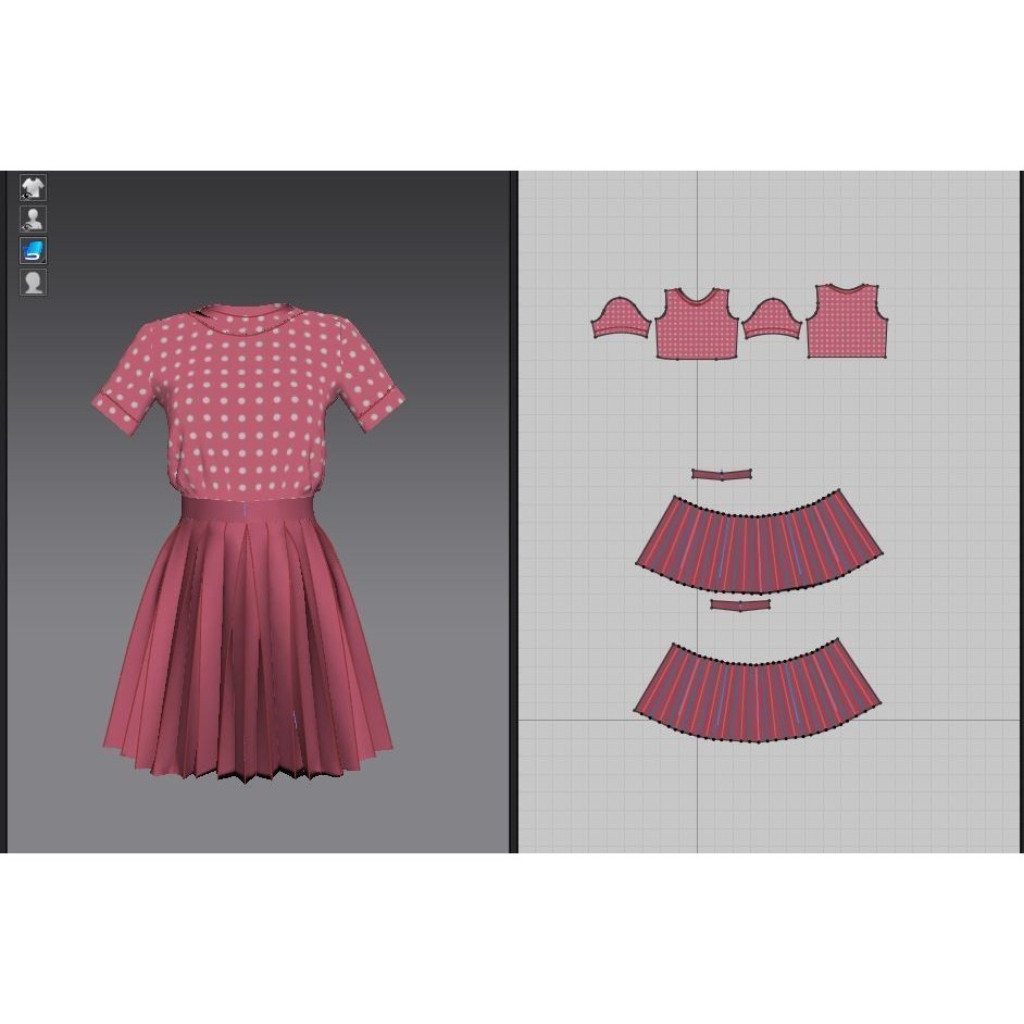 Pleated Dress 3D Model – Elegant Female Outfit, PBR Textures - View 39