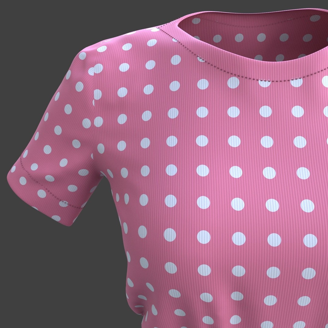 Pleated Dress 3D Model – Elegant Female Outfit, PBR Textures - View 7