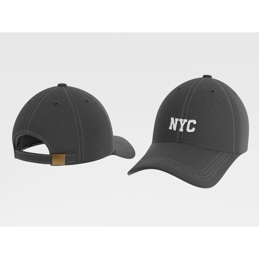 Baseball Cap 3D Model – Low Poly PBR Black Hat for Unity/Unreal - View 3
