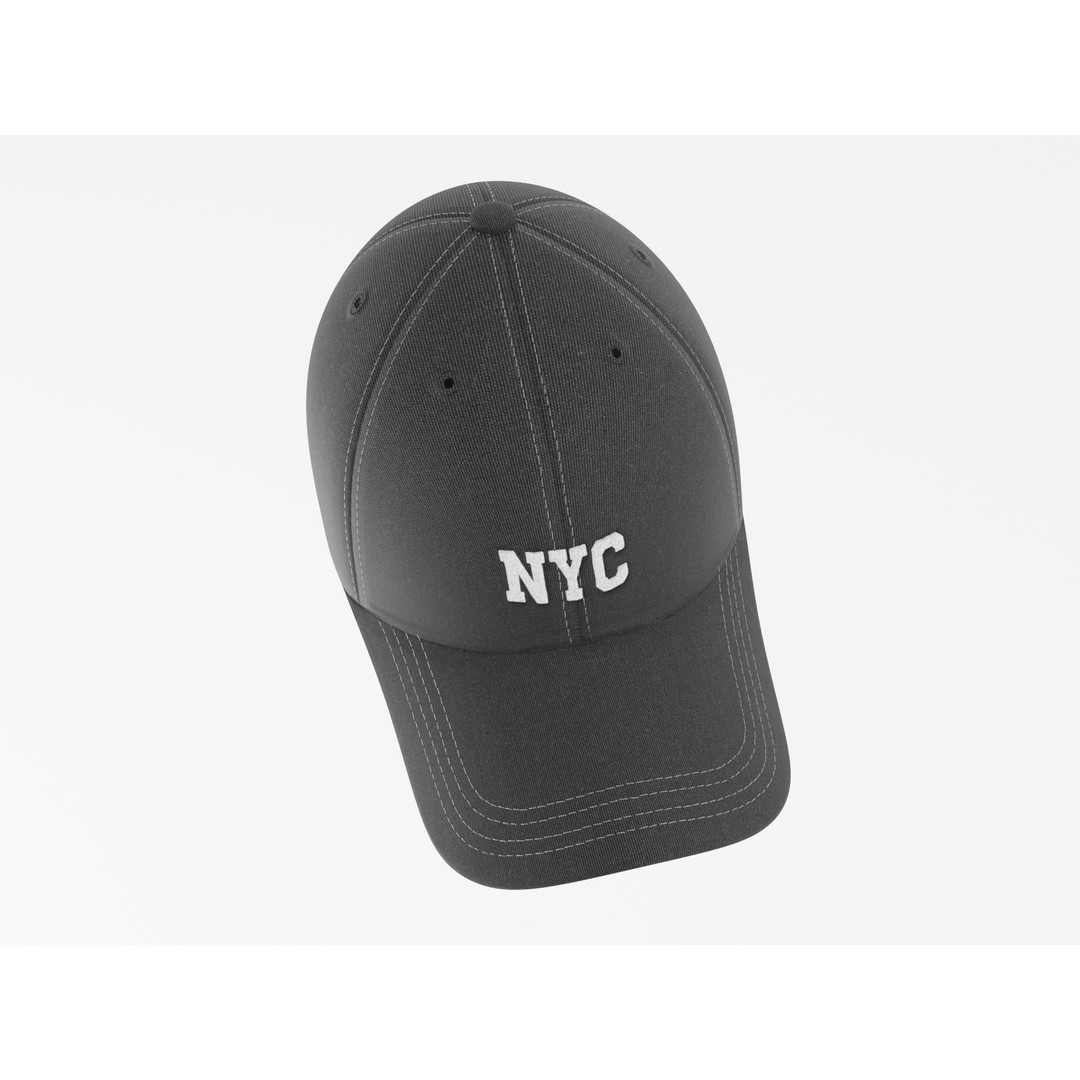 Baseball Cap 3D Model – Low Poly PBR Black Hat for Unity/Unreal - View 6