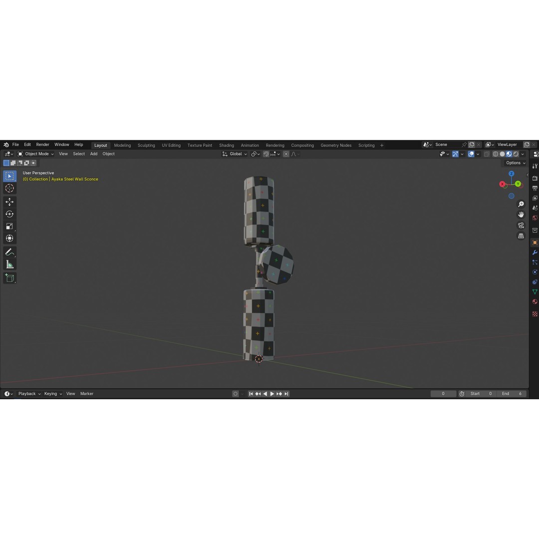 Ayaka Steel Wall Sconce 3D Model – Low Poly PBR Lighting Fixture, FBX - View 23