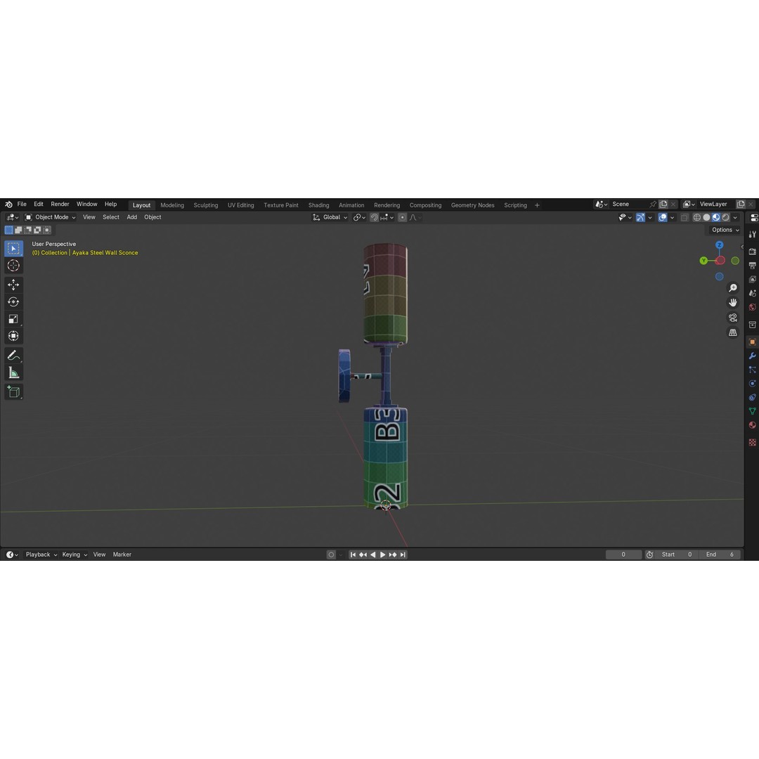 Ayaka Steel Wall Sconce 3D Model – Low Poly PBR Lighting Fixture, FBX - View 30