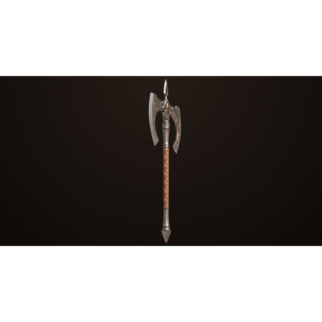 Battle Axe 3D Model – Low Poly PBR Game Asset, FBX, Unity, UE - View 11
