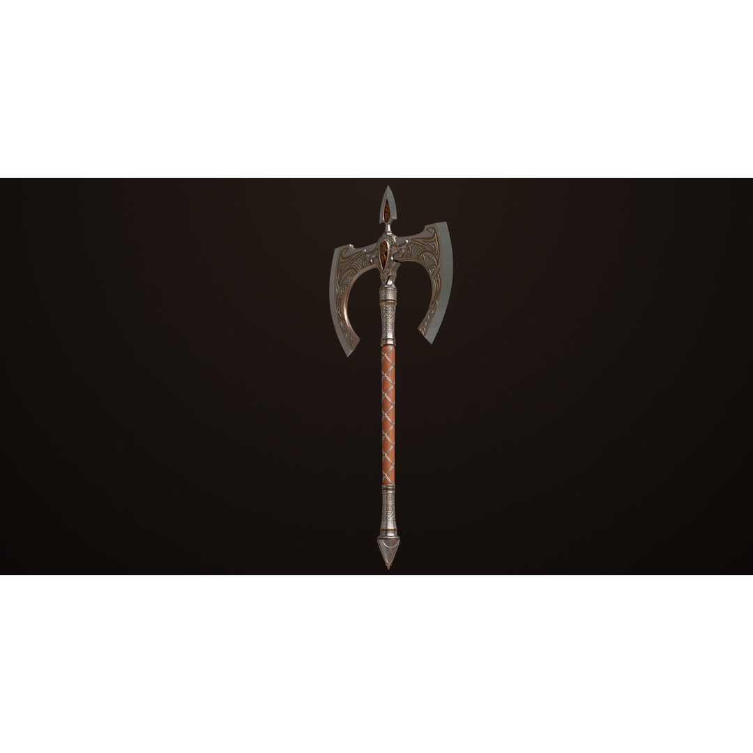 Battle Axe 3D Model – Low Poly PBR Game Asset, FBX, Unity, UE - View 12