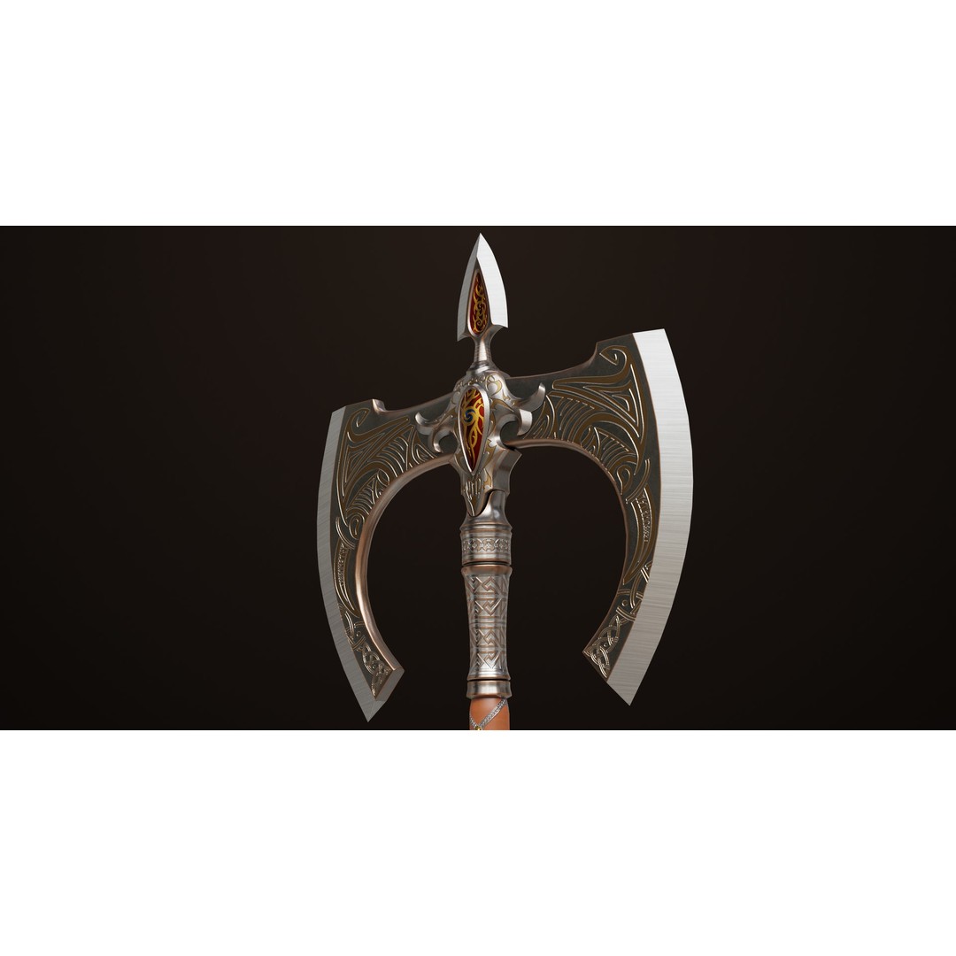 Battle Axe 3D Model – Low Poly PBR Game Asset, FBX, Unity, UE - View 17