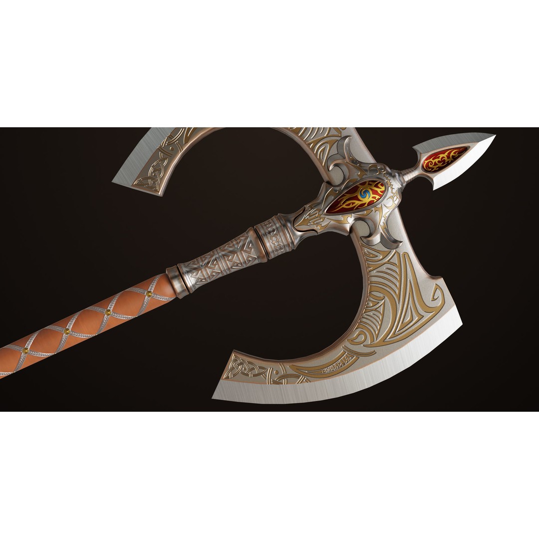 Battle Axe 3D Model – Low Poly PBR Game Asset, FBX, Unity, UE - View 19