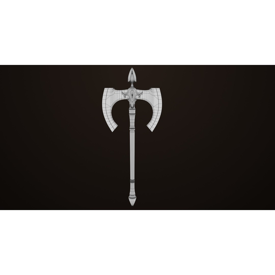 Battle Axe 3D Model – Low Poly PBR Game Asset, FBX, Unity, UE - View 22