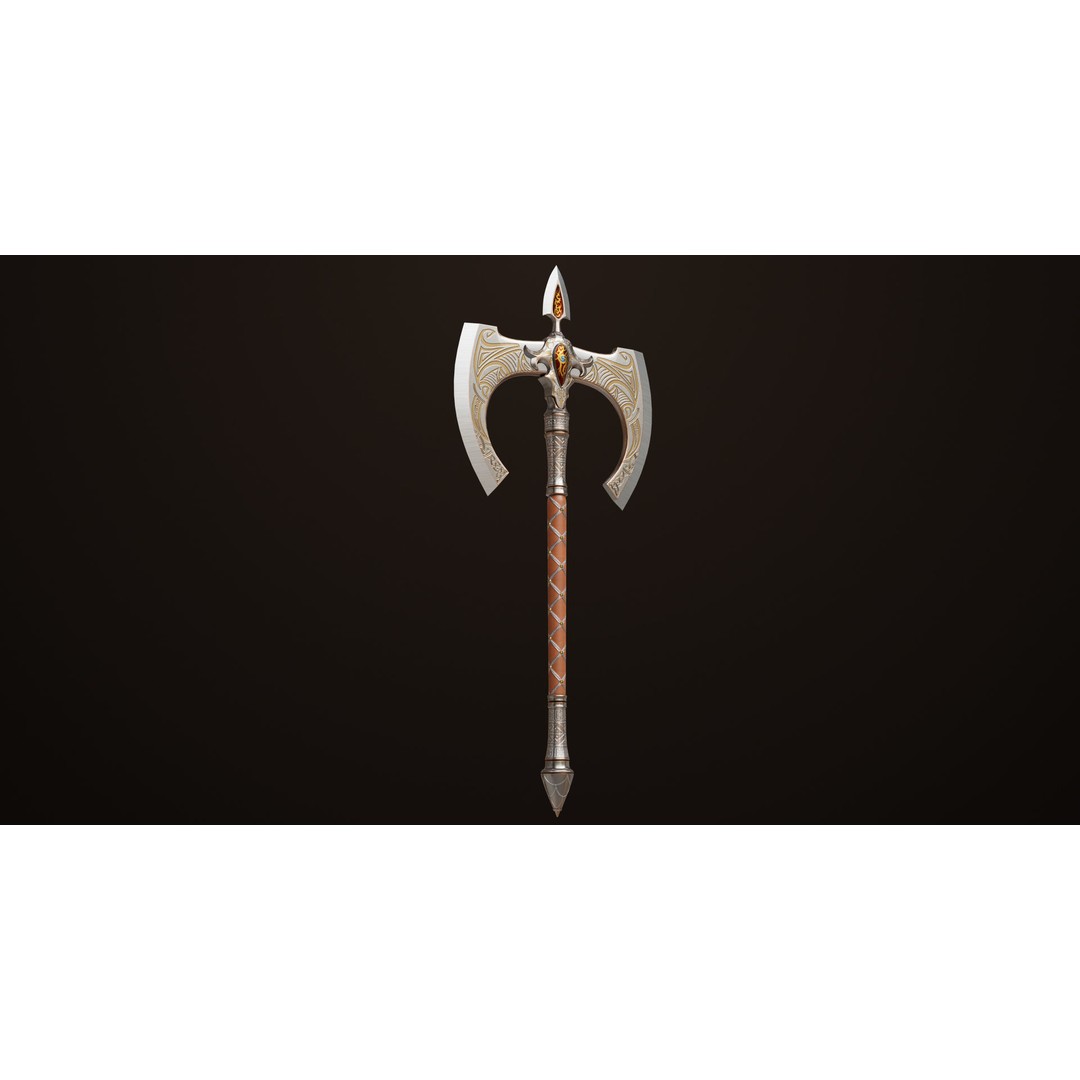 Battle Axe 3D Model – Low Poly PBR Game Asset, FBX, Unity, UE - View 4