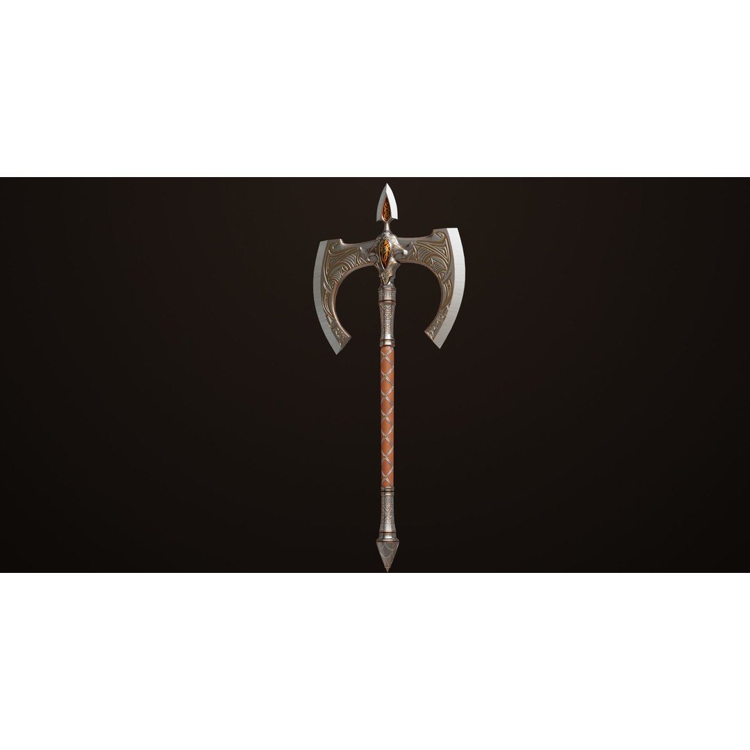 Battle Axe 3D Model – Low Poly PBR Game Asset, FBX, Unity, UE - View 5