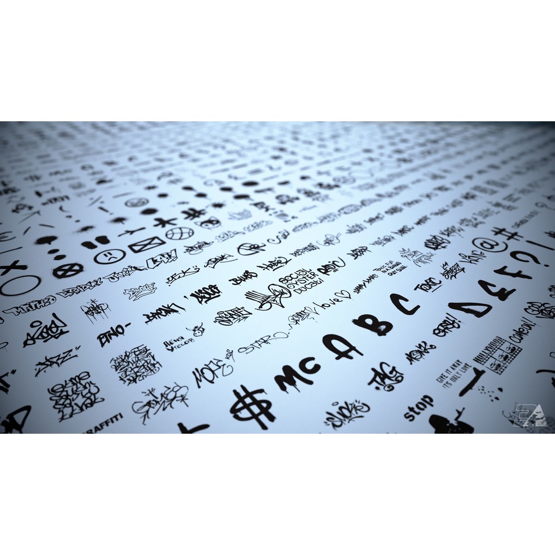 350 Graffiti Cutouts 3D Model – 4K PNG Textures for Games - View 4