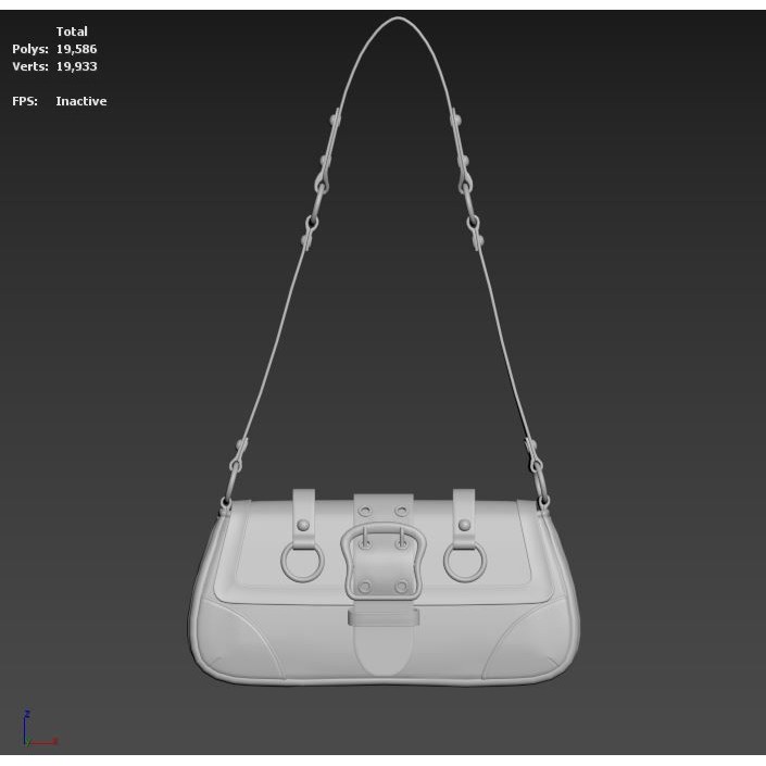 Jade Baguette Bag 3D Model – Low Poly PBR Asset, FBX, OBJ