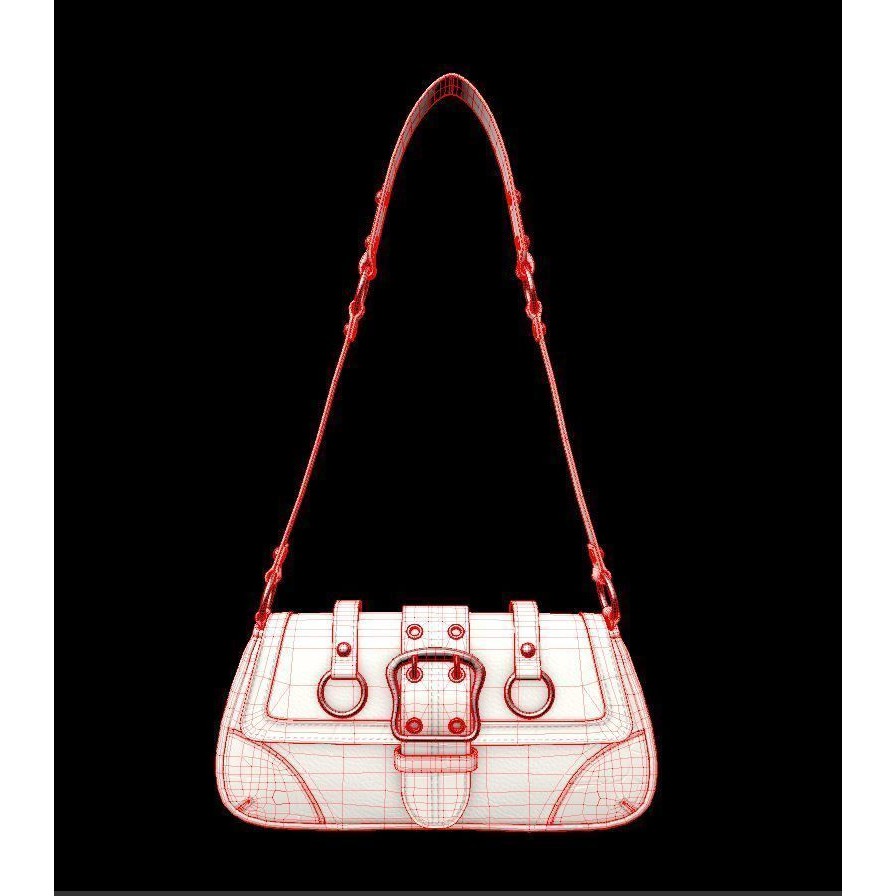 Jade Baguette Bag 3D Model – Low Poly PBR Asset, FBX, OBJ - View 11