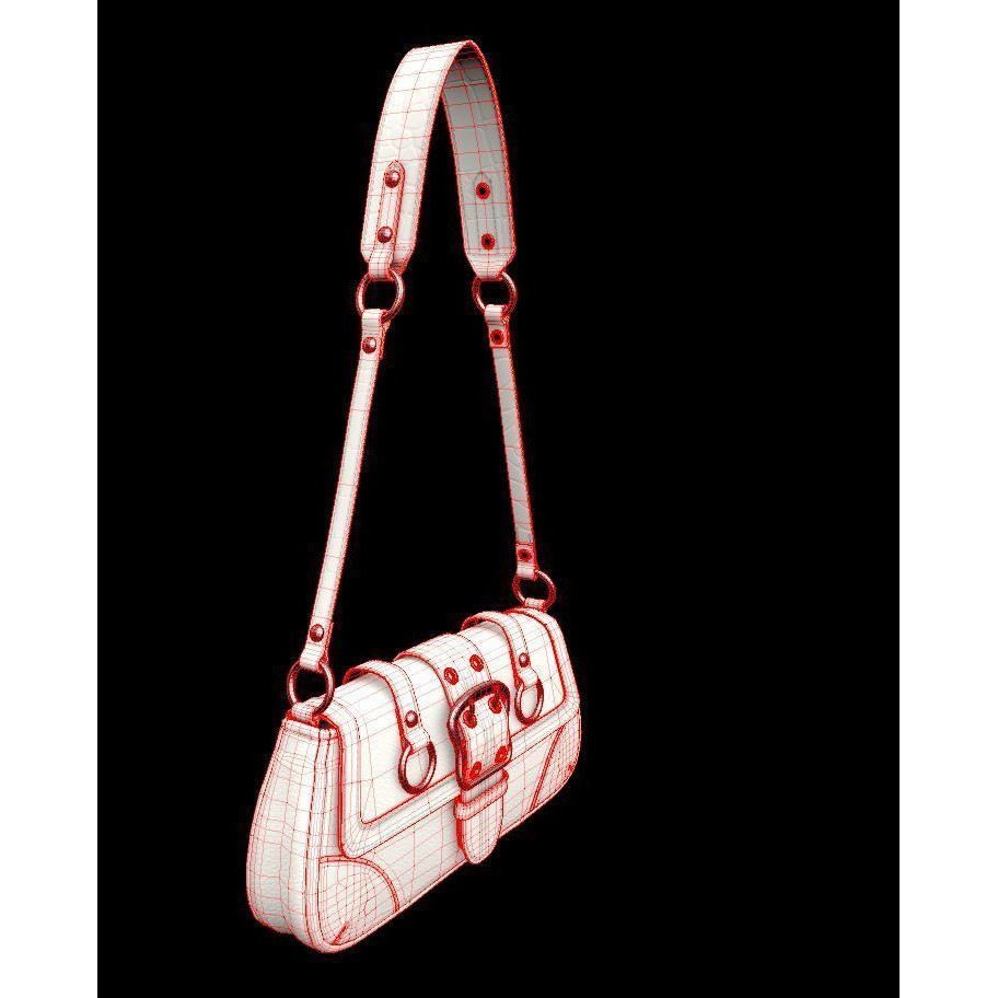 Jade Baguette Bag 3D Model – Low Poly PBR Asset, FBX, OBJ - View 12