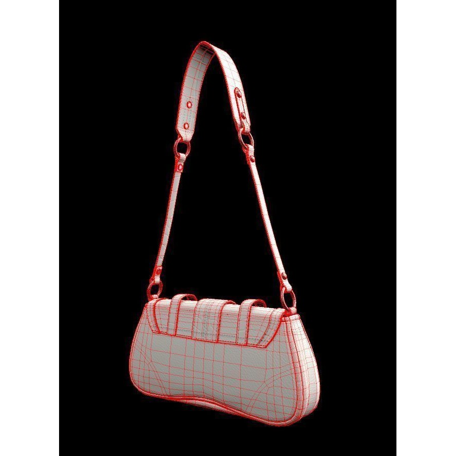 Jade Baguette Bag 3D Model – Low Poly PBR Asset, FBX, OBJ - View 13