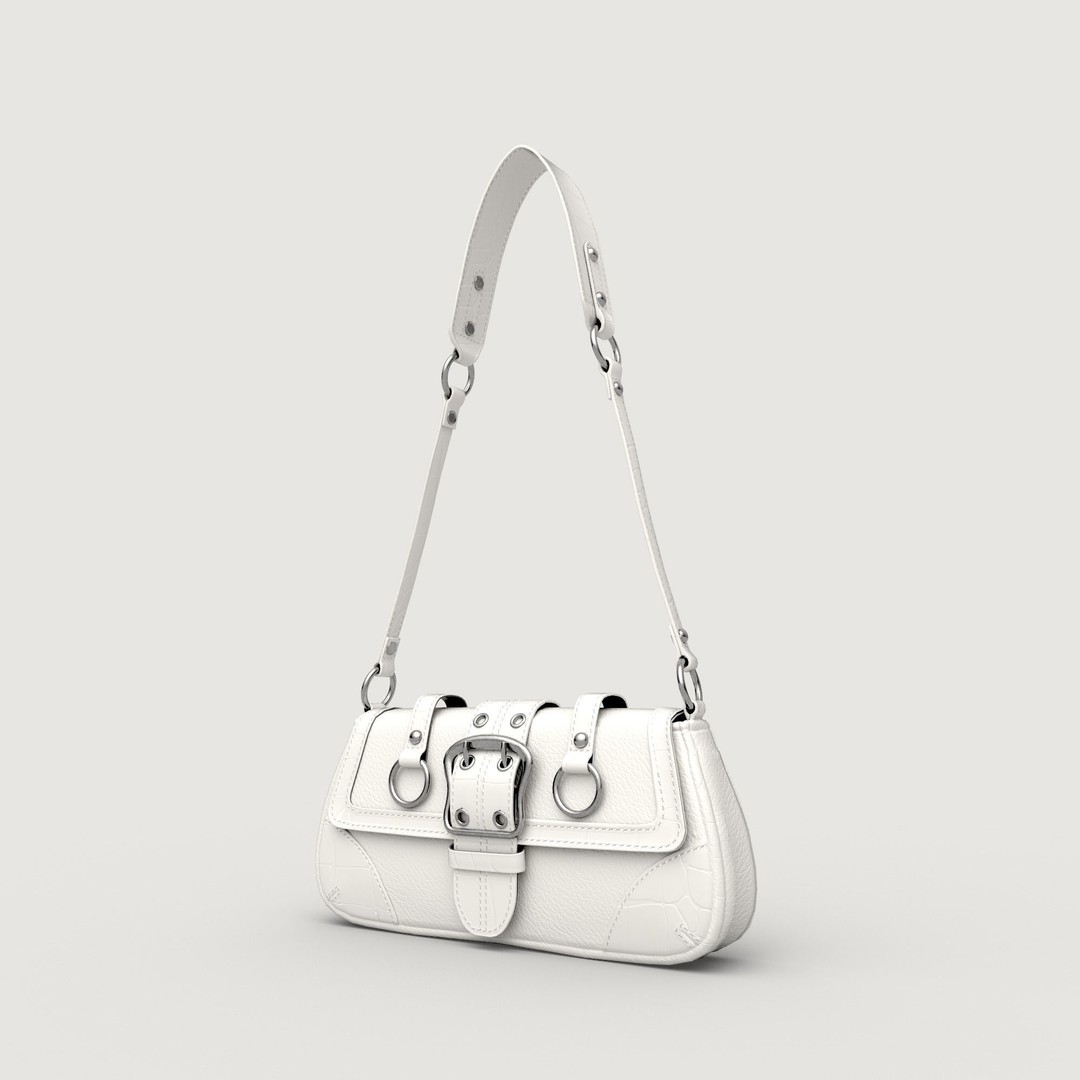 Jade Baguette Bag 3D Model – Low Poly PBR Asset, FBX, OBJ - View 3