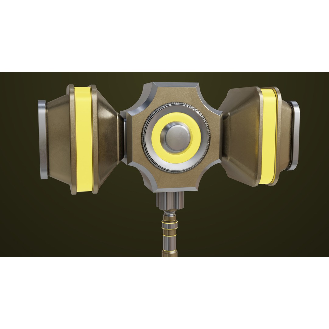 Sci-Fi Battle Hammer 3D Model – Low Poly Weapon, PBR Textures, FBX - View 10