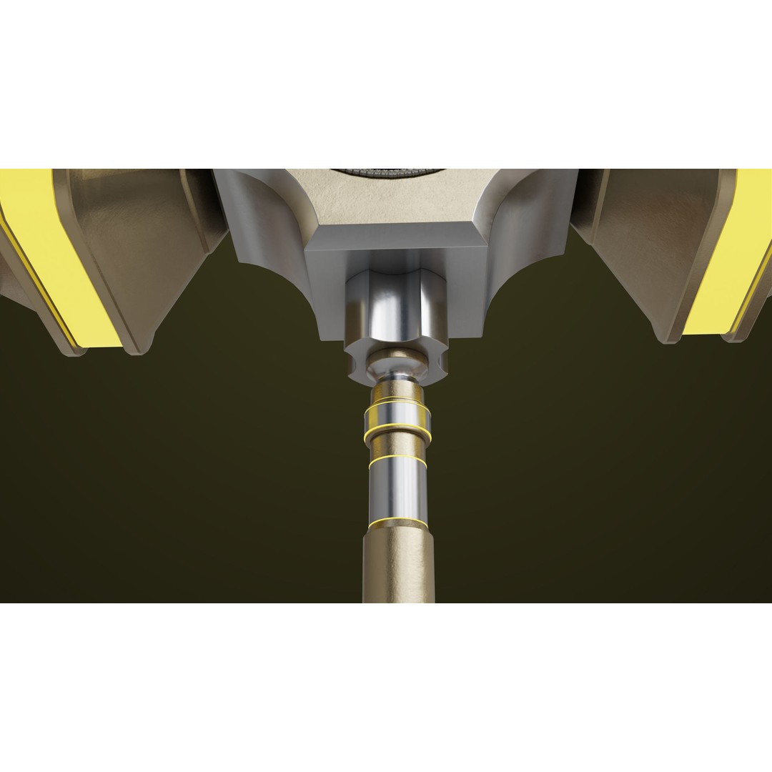 Sci-Fi Battle Hammer 3D Model – Low Poly Weapon, PBR Textures, FBX - View 15