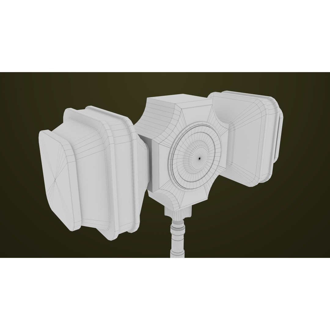 Sci-Fi Battle Hammer 3D Model – Low Poly Weapon, PBR Textures, FBX - View 27