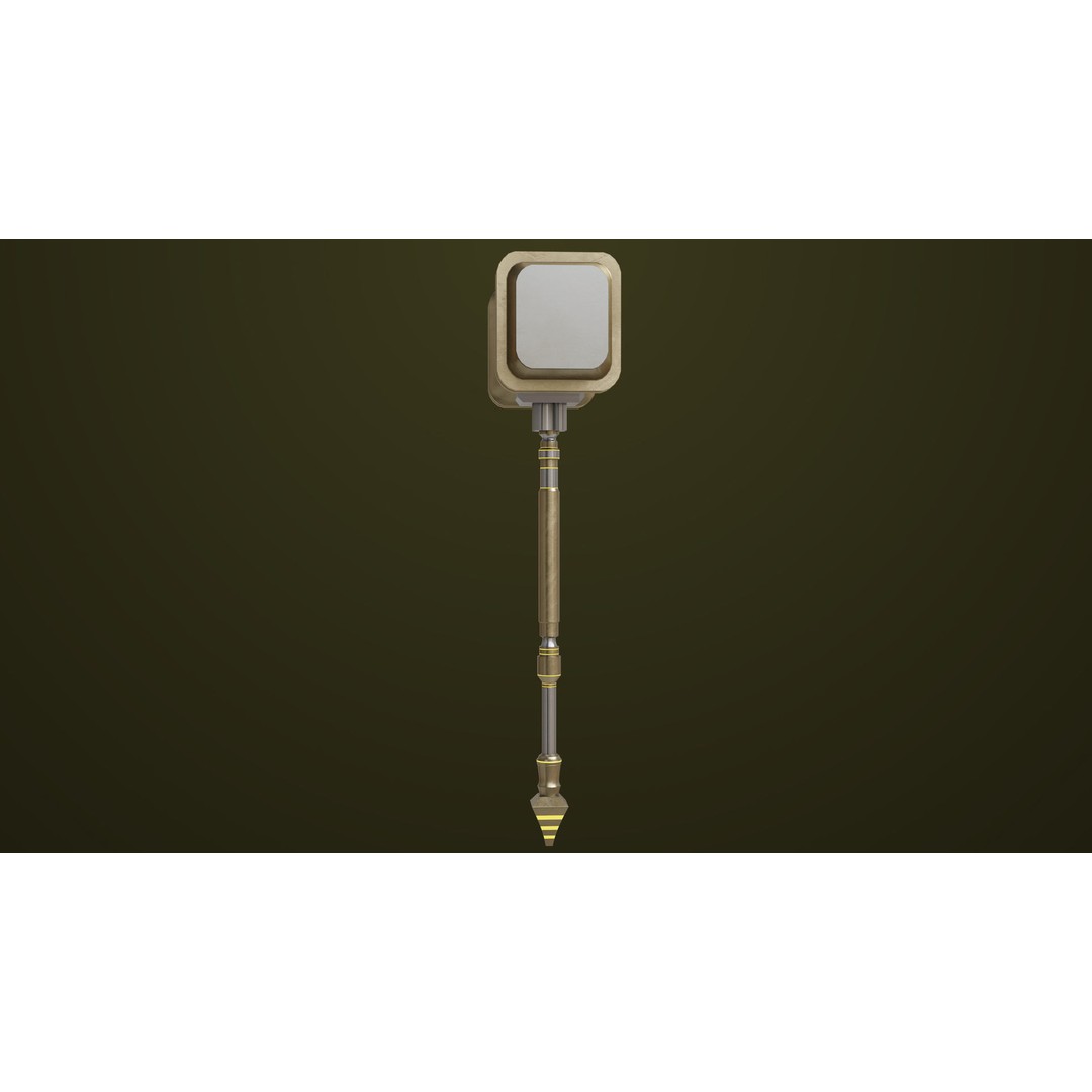 Sci-Fi Battle Hammer 3D Model – Low Poly Weapon, PBR Textures, FBX - View 8