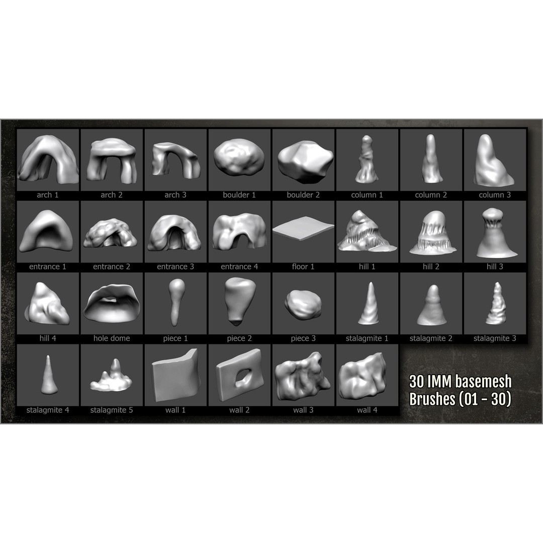 Cave Maker 3D Model – ZBrush Brushes and Alphas Pack for Caves - View 11