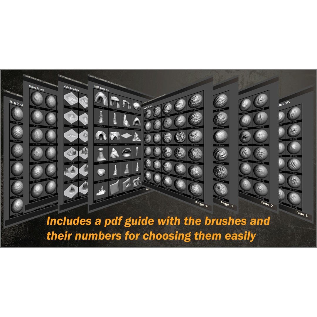 Cave Maker 3D Model – ZBrush Brushes and Alphas Pack for Caves - View 13