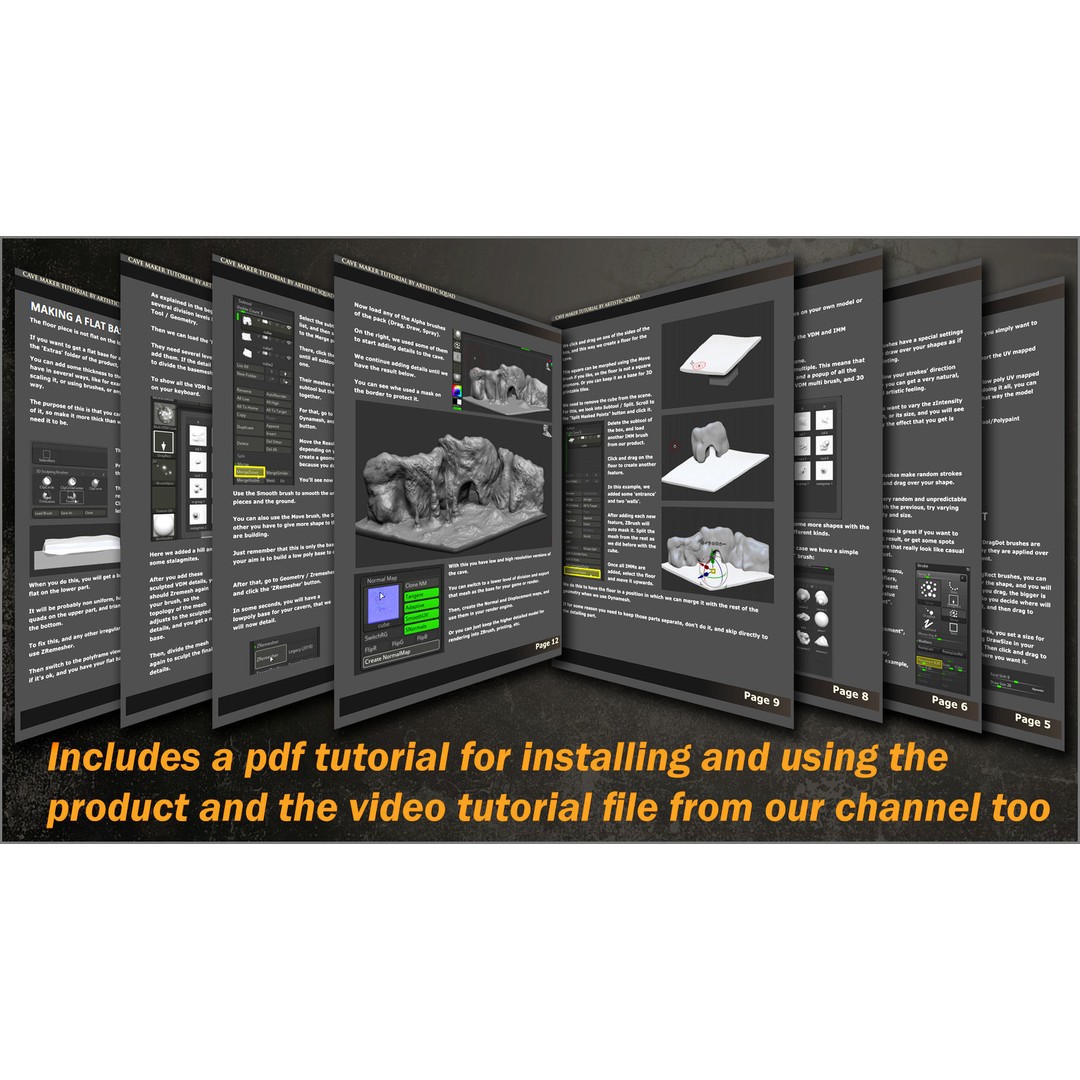 Cave Maker 3D Model – ZBrush Brushes and Alphas Pack for Caves - View 14