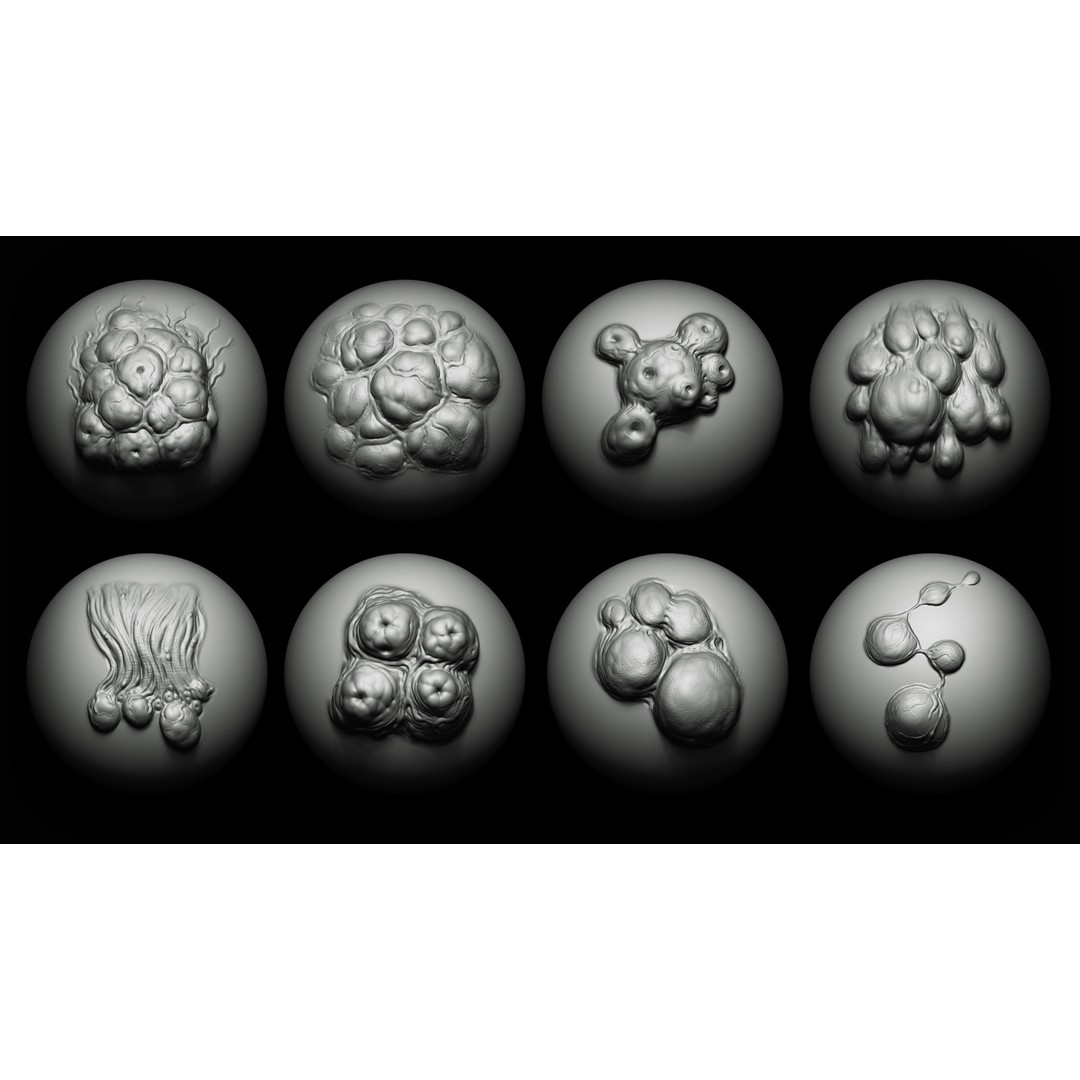 40 Mutant Brush 3D Model – Zbrush & Blender Alphas for Creatures - View 6