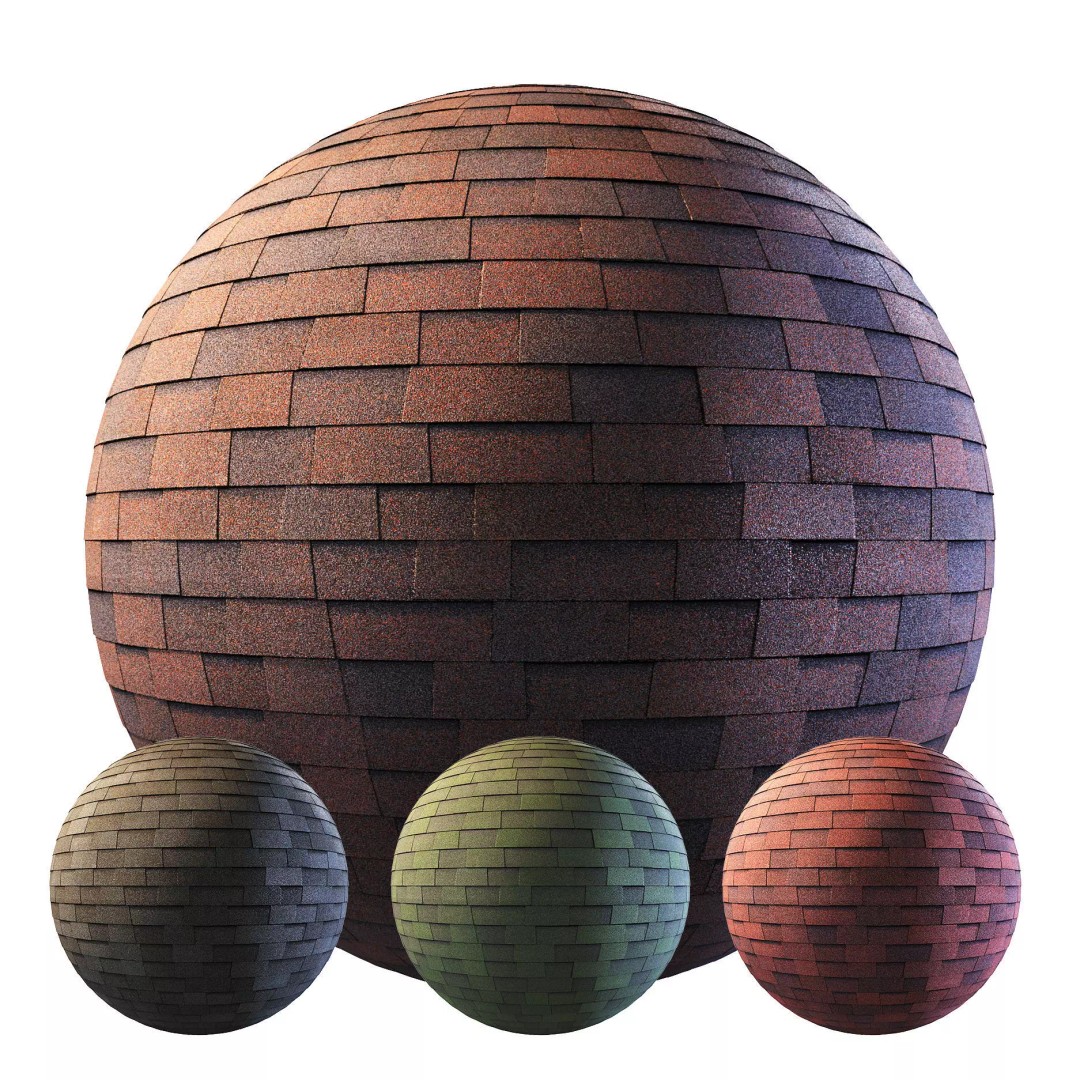 Bitumen Shingles 3D Model – Seamless Flexible Textures, PBR - View 2