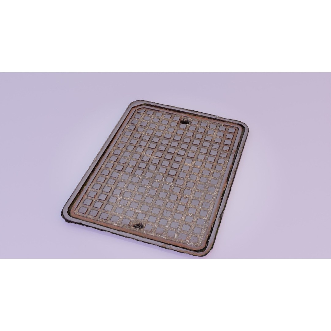Manhole Cover 3D Model – High-Poly Photorealistic Asset, PBR Textures - View 10