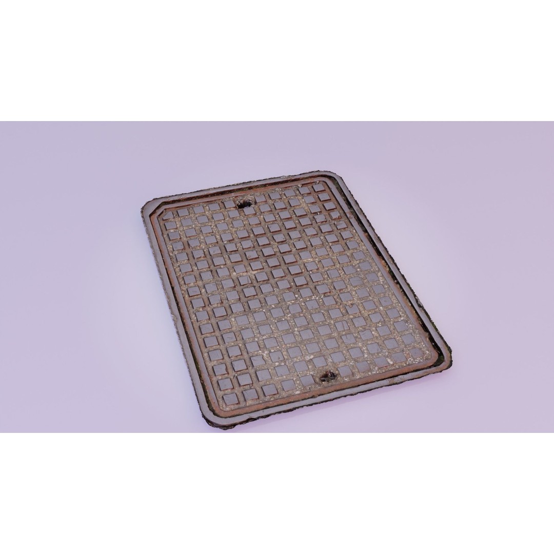 Manhole Cover 3D Model – High-Poly Photorealistic Asset, PBR Textures - View 11