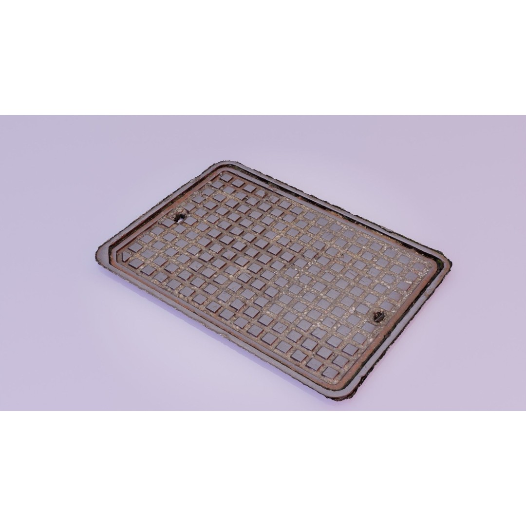 Manhole Cover 3D Model – High-Poly Photorealistic Asset, PBR Textures - View 12