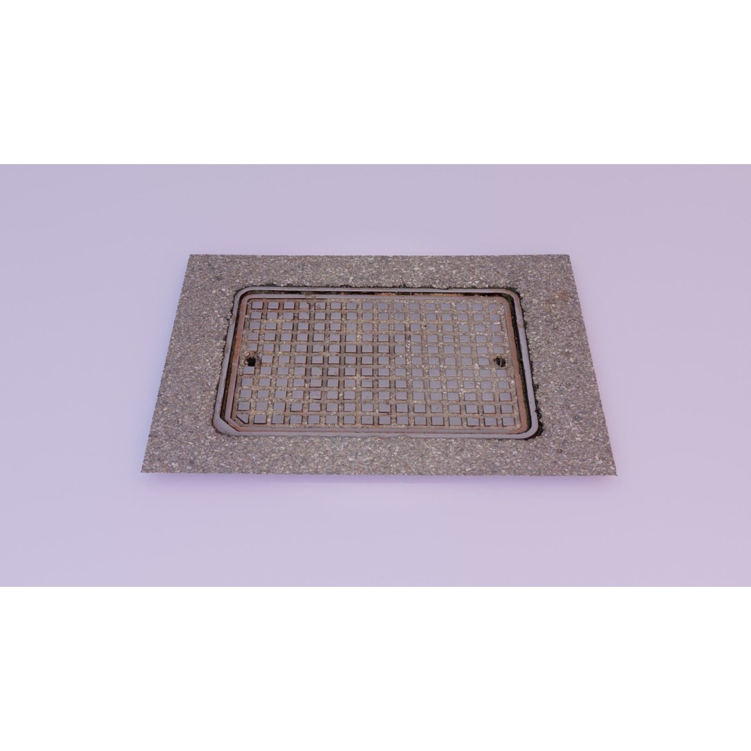 Manhole Cover 3D Model – High-Poly Photorealistic Asset, PBR Textures - View 13