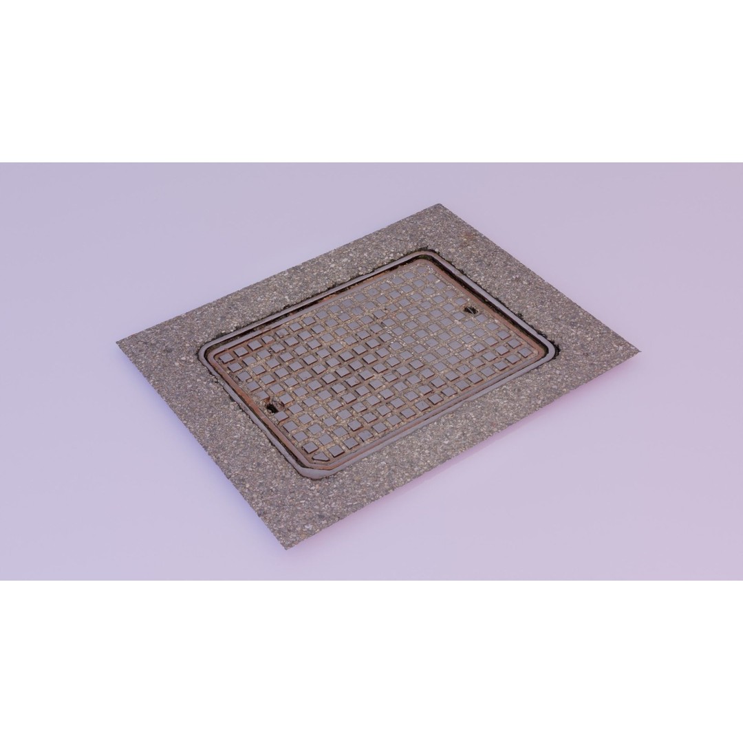 Manhole Cover 3D Model – High-Poly Photorealistic Asset, PBR Textures - View 14