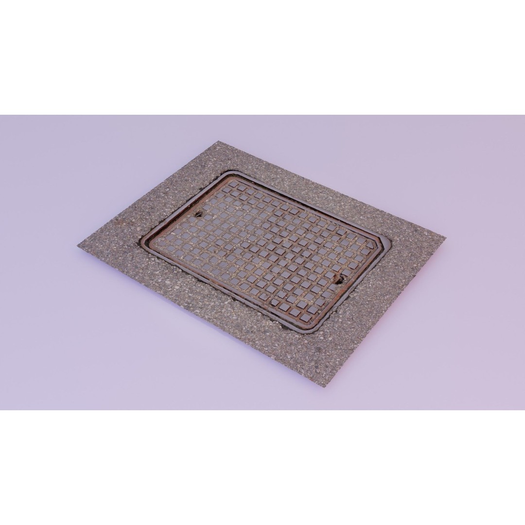 Manhole Cover 3D Model – High-Poly Photorealistic Asset, PBR Textures - View 17