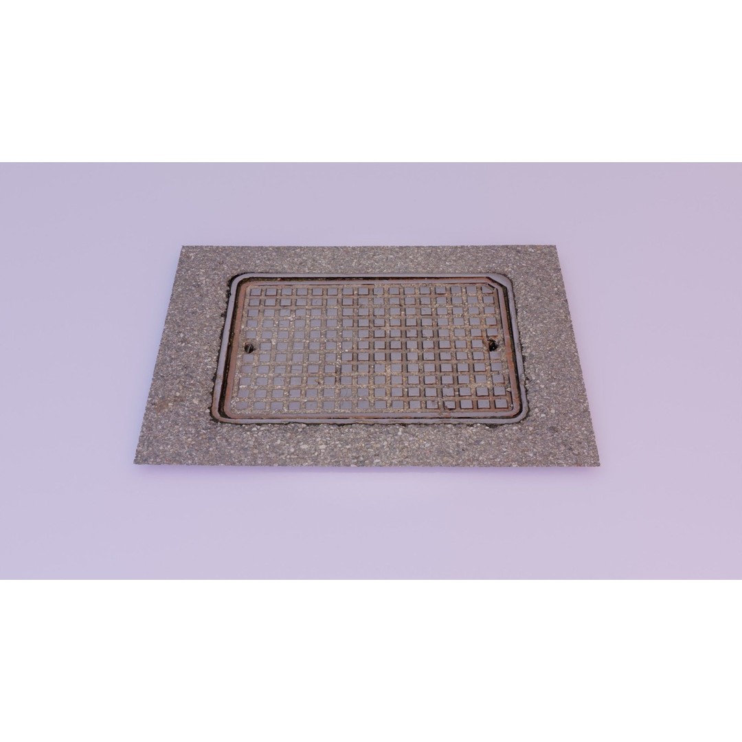 Manhole Cover 3D Model – High-Poly Photorealistic Asset, PBR Textures - View 18