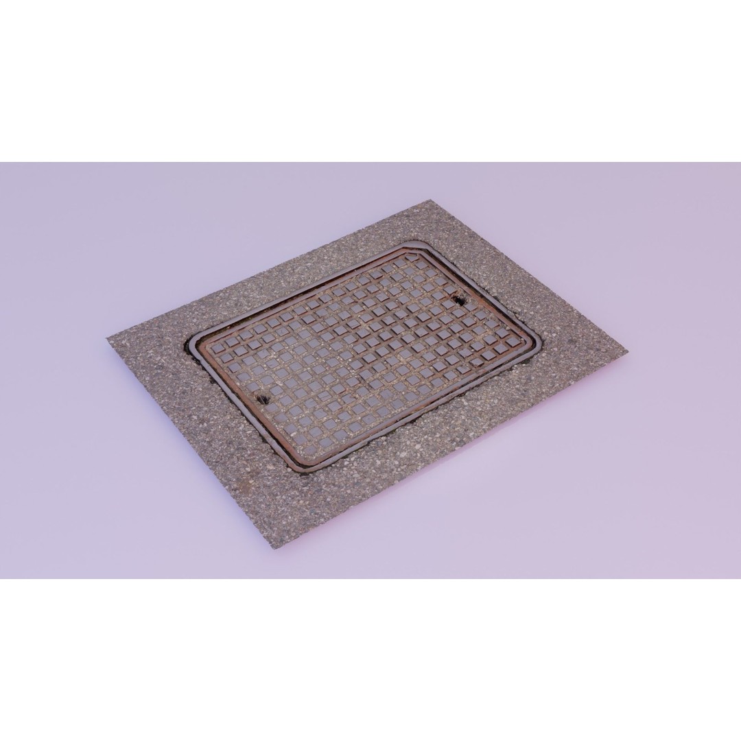 Manhole Cover 3D Model – High-Poly Photorealistic Asset, PBR Textures - View 19