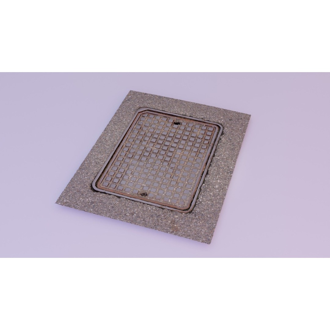 Manhole Cover 3D Model – High-Poly Photorealistic Asset, PBR Textures - View 20