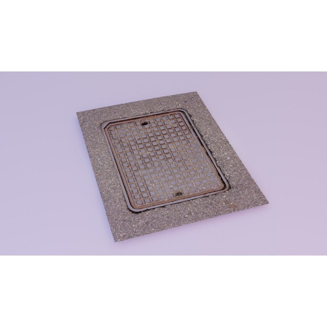 Manhole Cover 3D Model – High-Poly Photorealistic Asset, PBR Textures - View 21