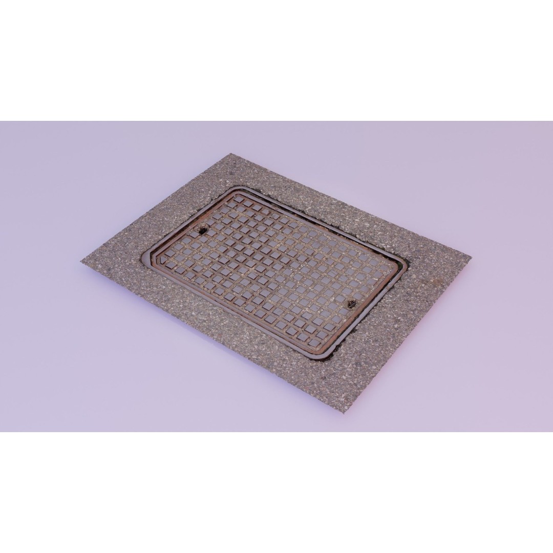 Manhole Cover 3D Model – High-Poly Photorealistic Asset, PBR Textures - View 22