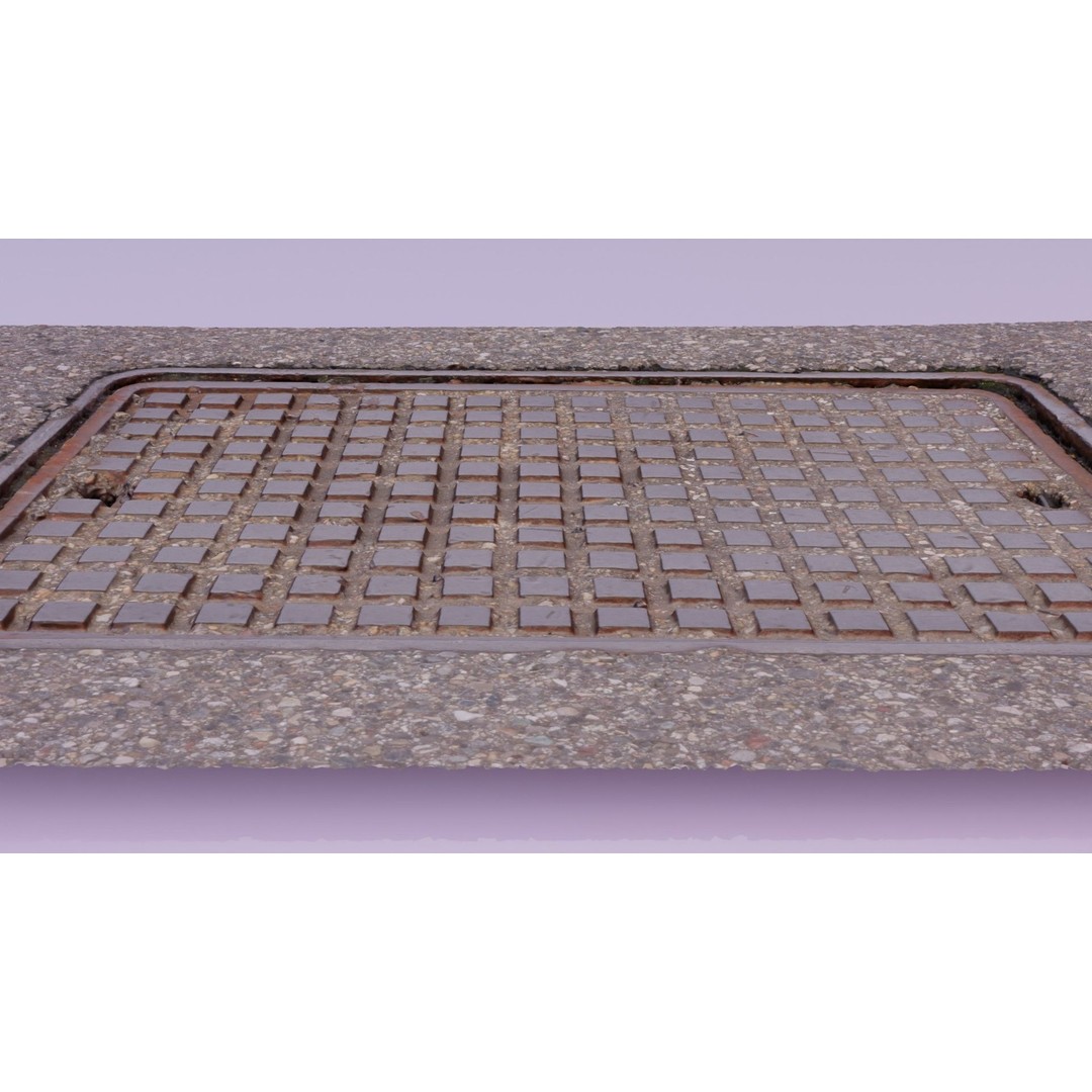 Manhole Cover 3D Model – High-Poly Photorealistic Asset, PBR Textures - View 23